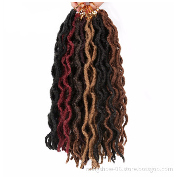 wholesale ombre Faux locs curly crochet braids hair Synthetic Braiding Hair